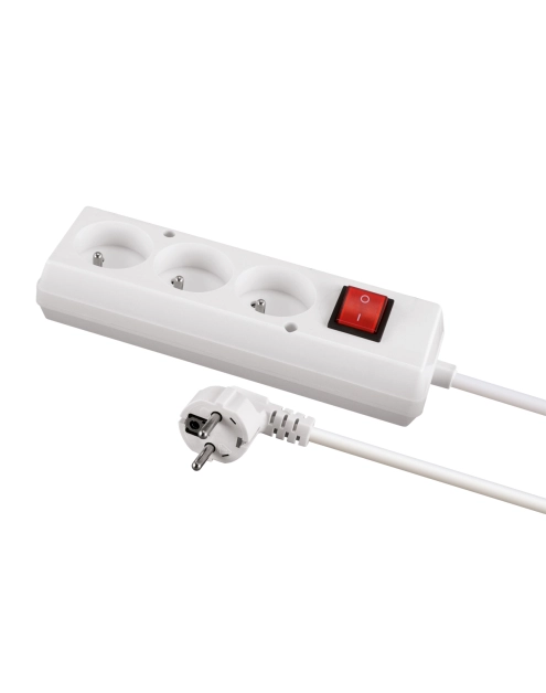 Zdjęcie: Przedłużacz z uziemieniem i włącznikiem Tor 3 1,5m 16A kolor biały 3680 W STRUHM