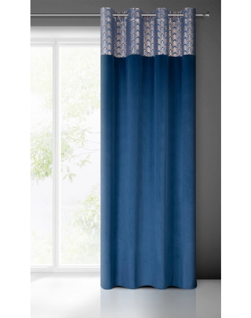 Zdjęcie: Zasłona gotowa Elen 140x250 cm granatowy EUROFIRANY