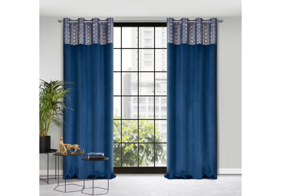 Zdjęcie: Zasłona gotowa Elen 140x250 cm granatowy EUROFIRANY