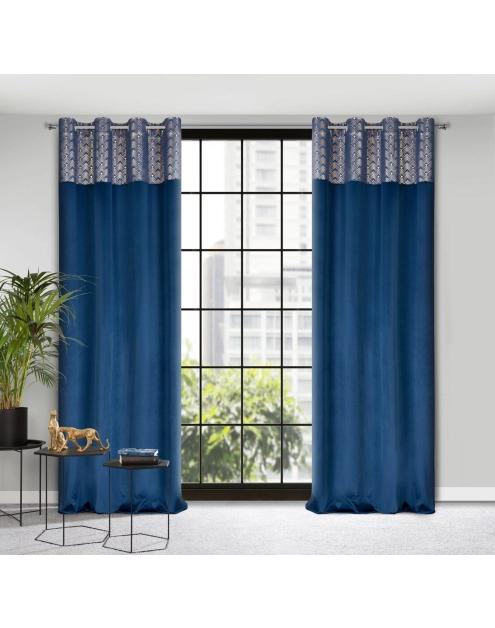 Zdjęcie: Zasłona gotowa Elen 140x250 cm granatowy EUROFIRANY