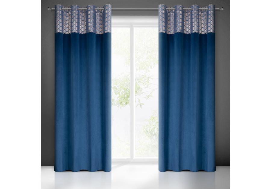 Zdjęcie: Zasłona gotowa Elen 140x250 cm granatowy EUROFIRANY
