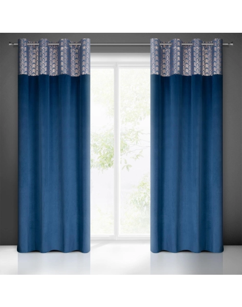 Zdjęcie: Zasłona gotowa Elen 140x250 cm granatowy EUROFIRANY