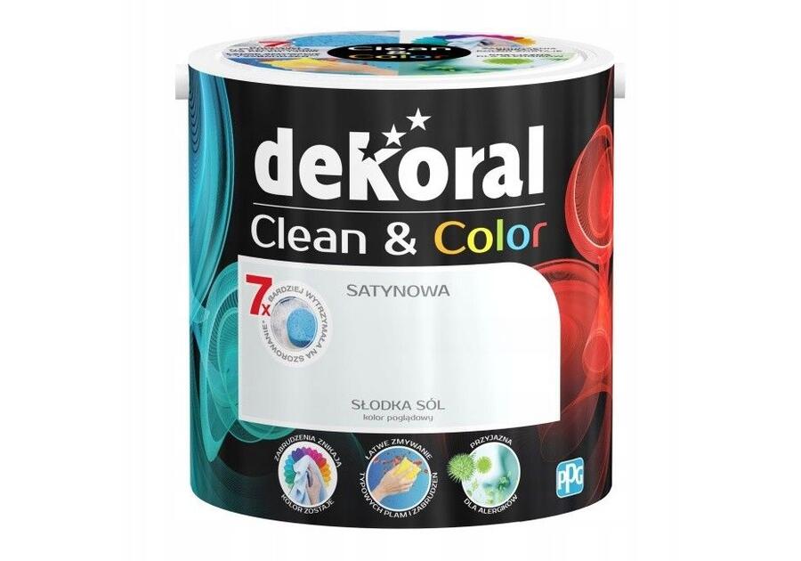 Zdjęcie: Farba satynowa Clean&Color 2,5 L słodka sól DEKORAL