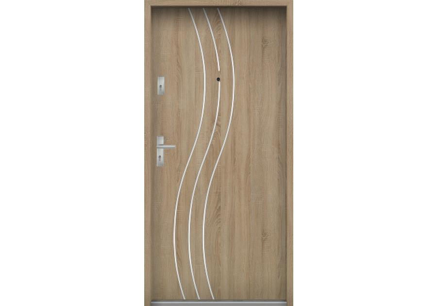 Zdjęcie: Drzwi wejściowe do mieszkań Bastion R-60 Sonoma 90 cm prawe OSP KR CENTER