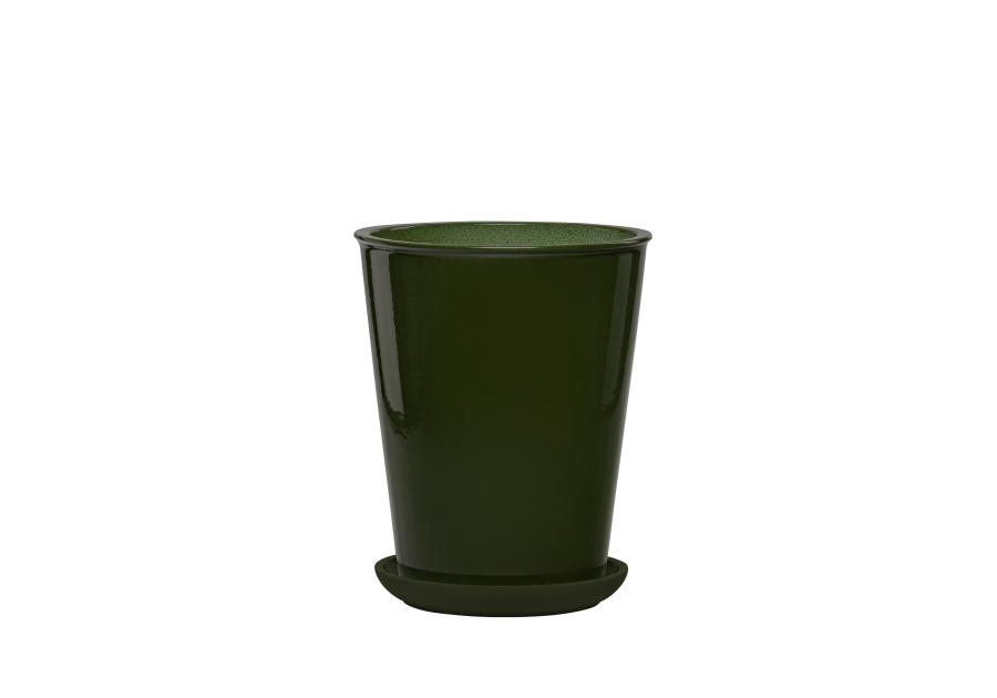Zdjęcie: Donica szkliwiona mrozoodporna Palma 25x31 cm butelkowa zieleń FLOWERPOT