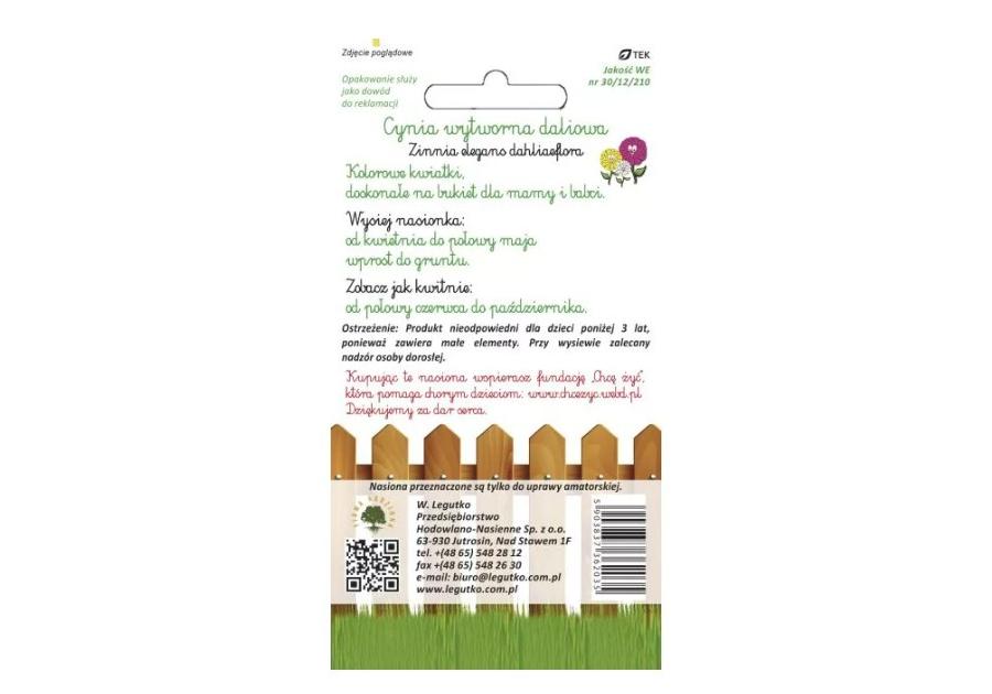 Zdjęcie: Cynia wytworna mieszanka 1 g dla dzieci W.LEGUTKO