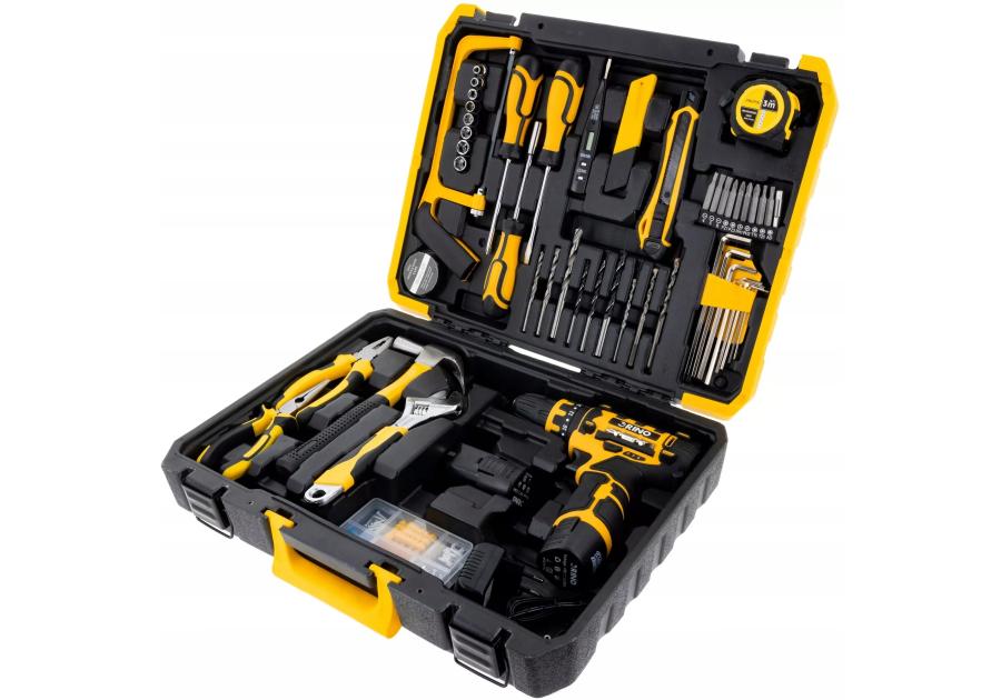 Zdjęcie: Wiertarko-wkrętarka 18v 2ah + set 117 pcs RINO