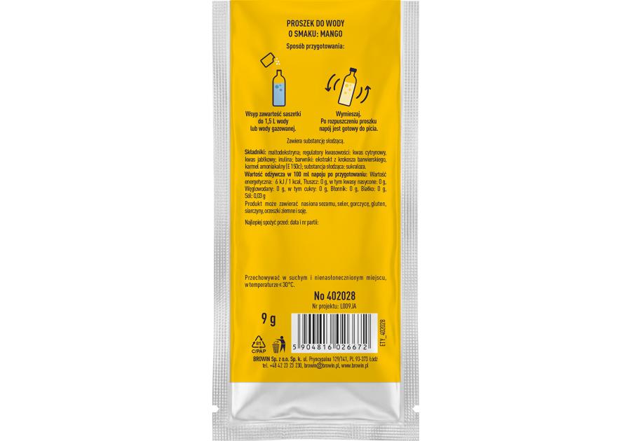Zdjęcie: Napój w proszku do wody o smaku mango 9 g VSYPTO