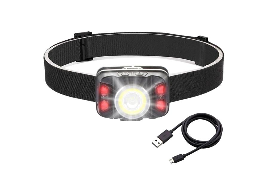 Zdjęcie: Latarka czołowa akumulatorowa z czujnikiem ruchu XTE 5W + COB 10 W VA0025 VAYOX