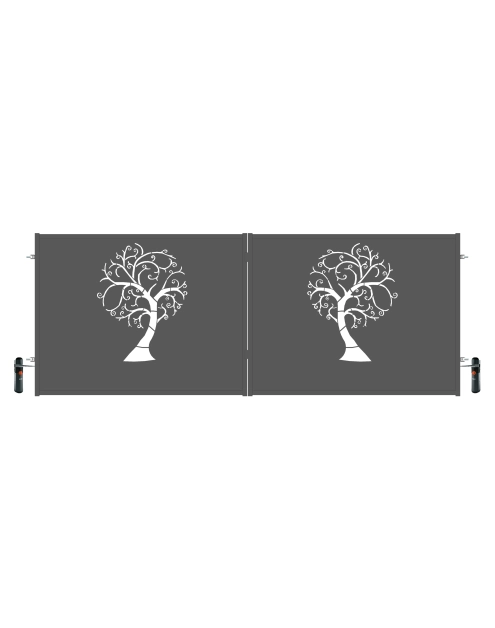 Zdjęcie: Brama dwuskrzydłowa Nela 4,00 m, 1,50 m, stal ocynk+RAL7016 struktura z automatem POLBRAM