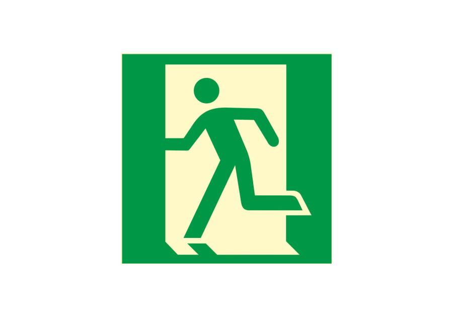 Zdjęcie: Oznaczenie "Drzwi ewakuacyjne w lewo" 15x15 cm METRO