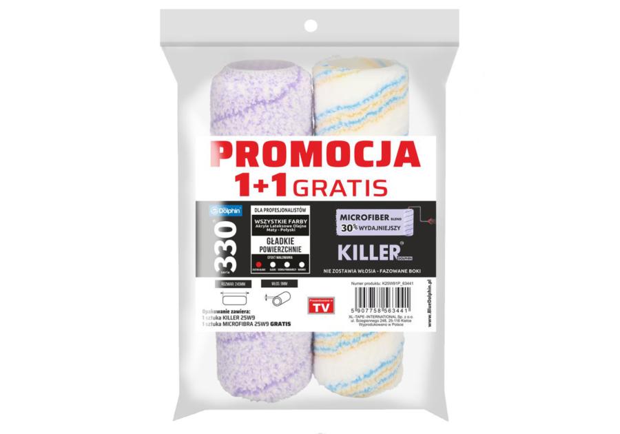 Zdjęcie: Wałek Killer K25W9 + Microfibra gratis BLUE DOLPHIN