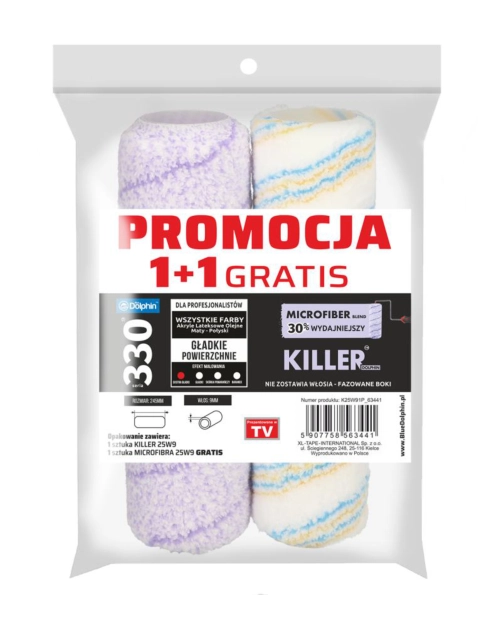 Zdjęcie: Wałek Killer K25W9 + Microfibra gratis BLUE DOLPHIN