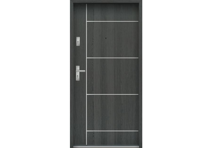 Zdjęcie: Drzwi wejściowe do mieszkań Bastion A-65 Grafit 90 cm prawe ODP KR CENTER