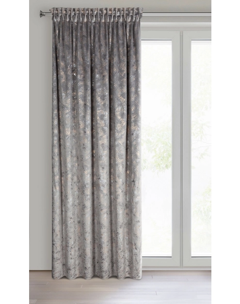 Zdjęcie: Zasłona gotowa Tulia na taśmie 135 x 270 cm stalowy EUROFIRANY