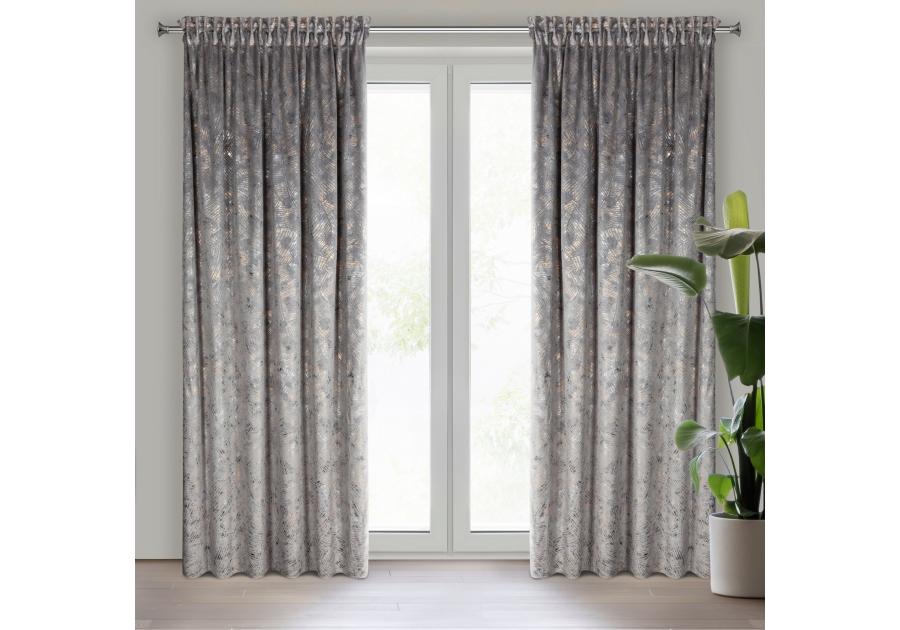 Zdjęcie: Zasłona gotowa Tulia na taśmie 135 x 270 cm stalowy EUROFIRANY