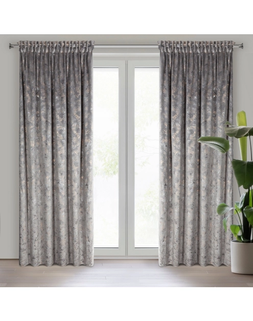 Zdjęcie: Zasłona gotowa Tulia na taśmie 135 x 270 cm stalowy EUROFIRANY