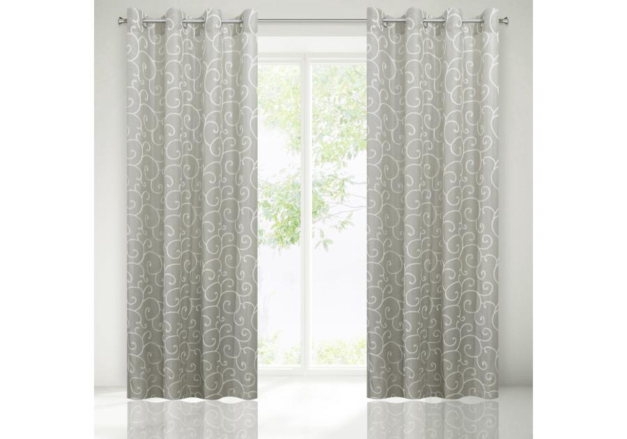 Zdjęcie: Zasłona Marisa 140x250 cm oliwkowa na przelotkach EUROFIRANY