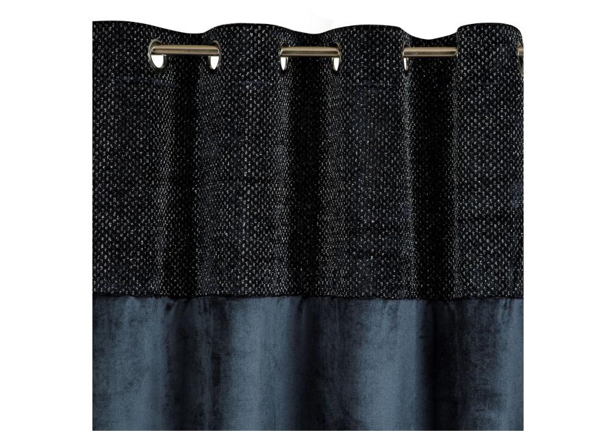 Zdjęcie: Zasłona Mady 140x250 cm granatowa na przelotkach EUROFIRANY