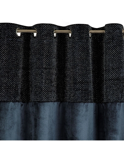 Zdjęcie: Zasłona Mady 140x250 cm granatowa na przelotkach EUROFIRANY