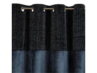 Zdjęcie: Zasłona Mady 140x250 cm granatowa na przelotkach EUROFIRANY