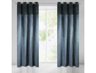 Zdjęcie: Zasłona Mady 140x250 cm granatowa na przelotkach EUROFIRANY