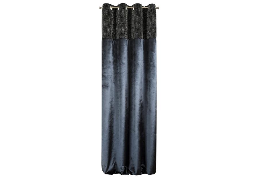 Zdjęcie: Zasłona Mady 140x250 cm granatowa na przelotkach EUROFIRANY