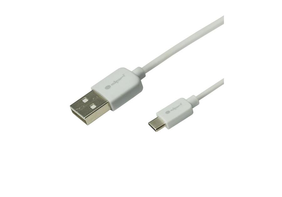 Zdjęcie: Przewód USB 2.0 typu A - USB typu C, 1m, gumowy biały EN105 DPM SOLID