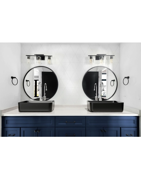 Zdjęcie: Wysoka bateria umywalkowa Gabro biały/chrom INVENA