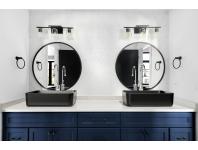 Zdjęcie: Wysoka bateria umywalkowa Gabro biały/chrom INVENA