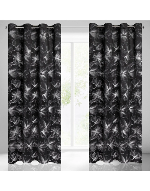 Zdjęcie: Zasłona gotowa Stella 140x250 cm czarny EUROFIRANY