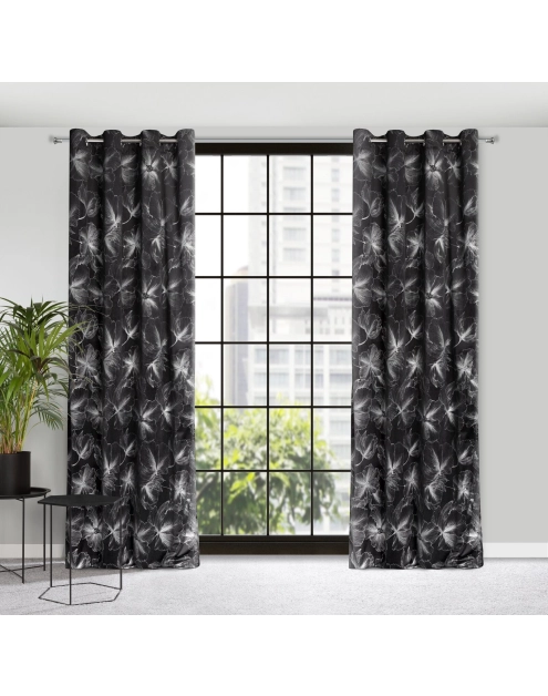 Zdjęcie: Zasłona gotowa Stella 140x250 cm czarny EUROFIRANY