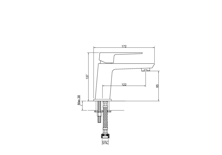 Zdjęcie: Bateria umywalkowa Paros chrom INVENA