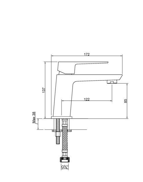 Zdjęcie: Bateria umywalkowa Paros chrom INVENA