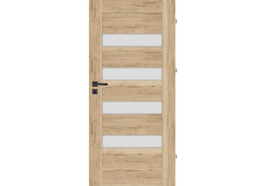 Zdjęcie: Drzwi wewnętrzne Efez 80P dąb halifax, mleczna szyba, pokój NAWADOOR