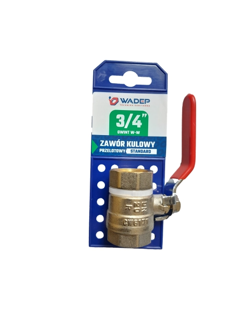 Zdjęcie: Zawór kulowy przelotowy standard W-W - 3/4" WADEP