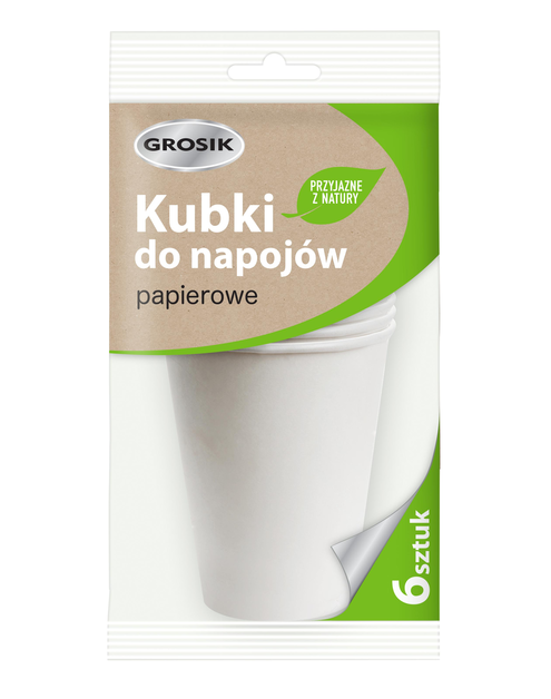 Zdjęcie: Kubki do napojów papierowe eko 0,25 L - 6 szt. GROSIK