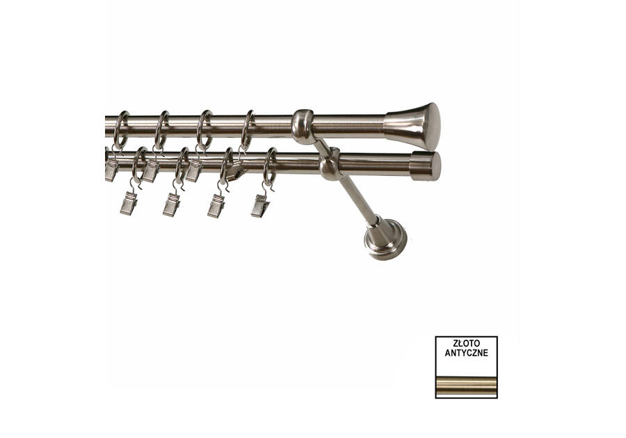 Zdjęcie: Karnisz poodwójny Zeus fi 19 mm - 320 cm monaco złoto KARWEL