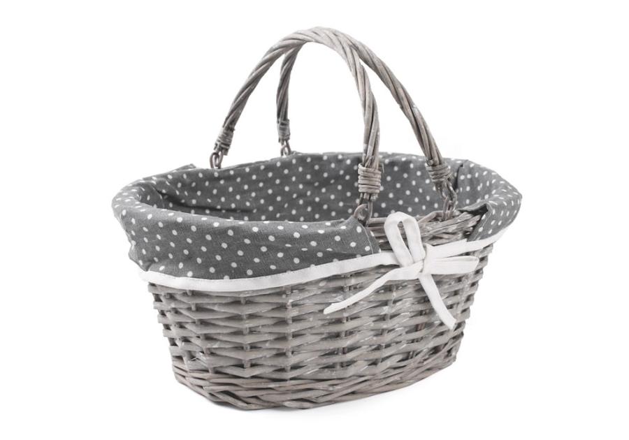 Zdjęcie: Koszyk wiklinowy z ruchomymi uchwytami 34x26x17/28 cm TIN TOURS