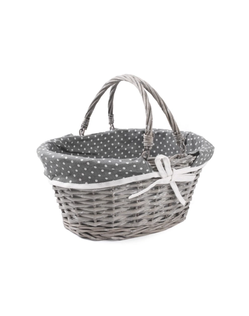 Zdjęcie: Koszyk wiklinowy z ruchomymi uchwytami 34x26x17/28 cm TIN TOURS