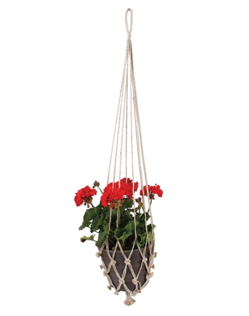 Zdjęcie: Makrama na kwiaty, siatka z juty na doniczkę 115 cm TIN TOURS