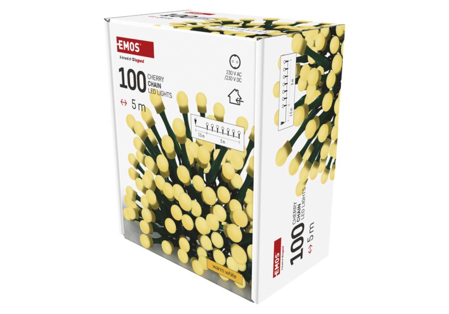 Zdjęcie: Lampki choinkowe 100 LED kulki 5 m IP20 WW EMOS