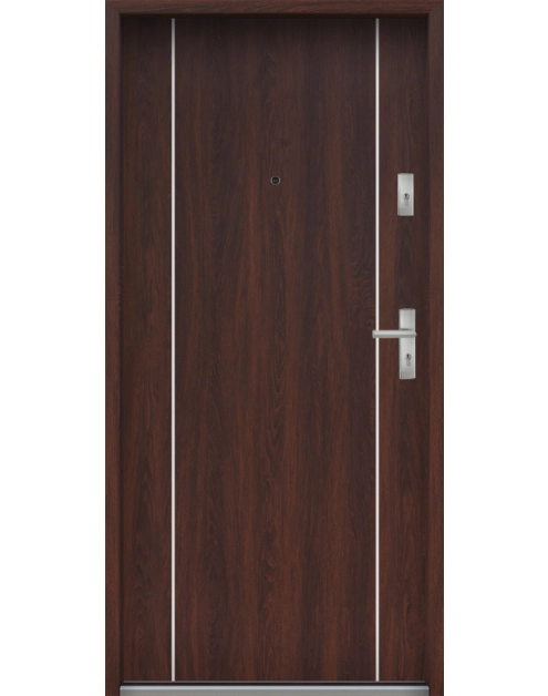 Zdjęcie: Drzwi wejściowe do mieszkań Bastion A-34 Orzech japoński 80 cm lewe ODO KR CENTER