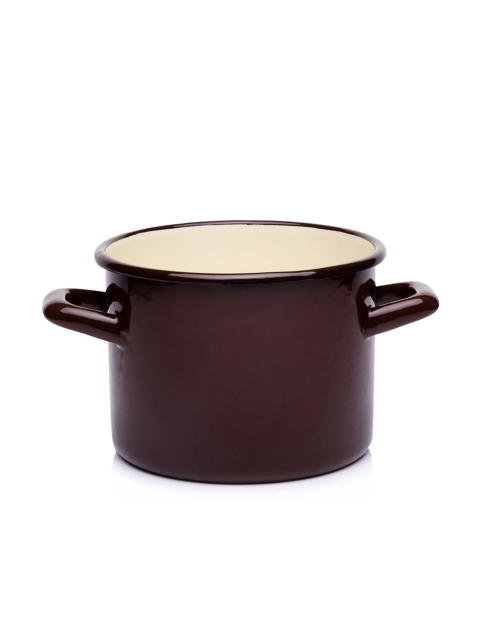 Zdjęcie: Garnek bez pokrywki 18 cm - 3,2 L gładki brązowy EMALIA PLESZEW