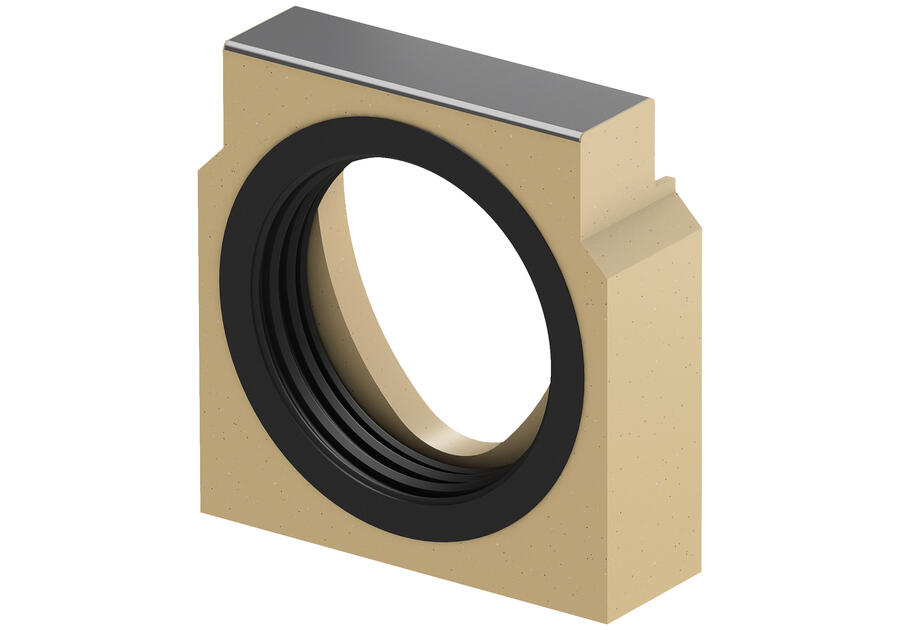 Zdjęcie: Ścianka czołowa z otworem z polimerobetonu Krawędzie ze stali ocynkowanej Mulitline V100 ACO