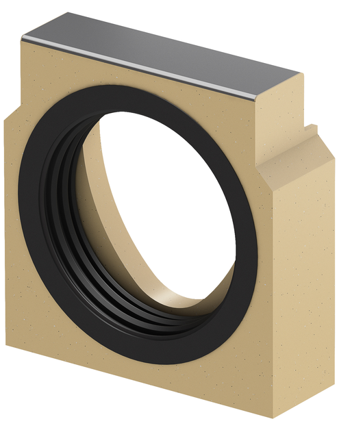 Zdjęcie: Ścianka czołowa z otworem z polimerobetonu Krawędzie ze stali ocynkowanej Mulitline V100 ACO