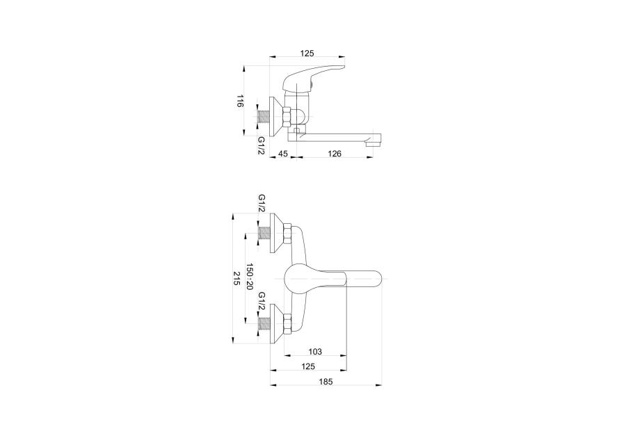 Zdjęcie: Bateria umywalkowa Joker ścienna HYDROLAND