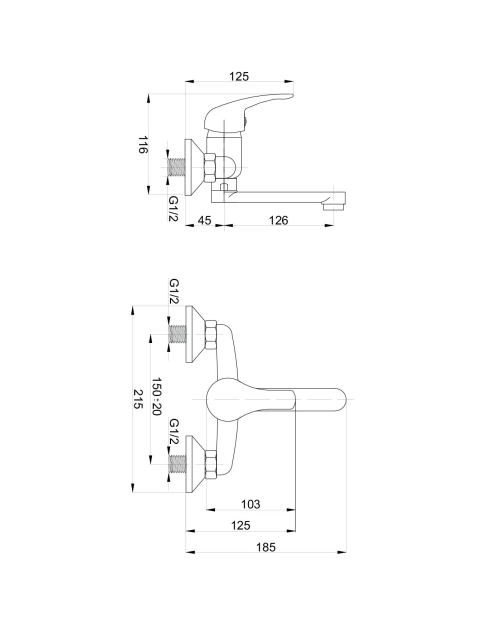 Zdjęcie: Bateria umywalkowa Joker ścienna HYDROLAND