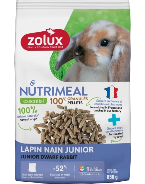 Zdjęcie: Karma granulat dla królika miniaturki junior 850 g ZOLUX