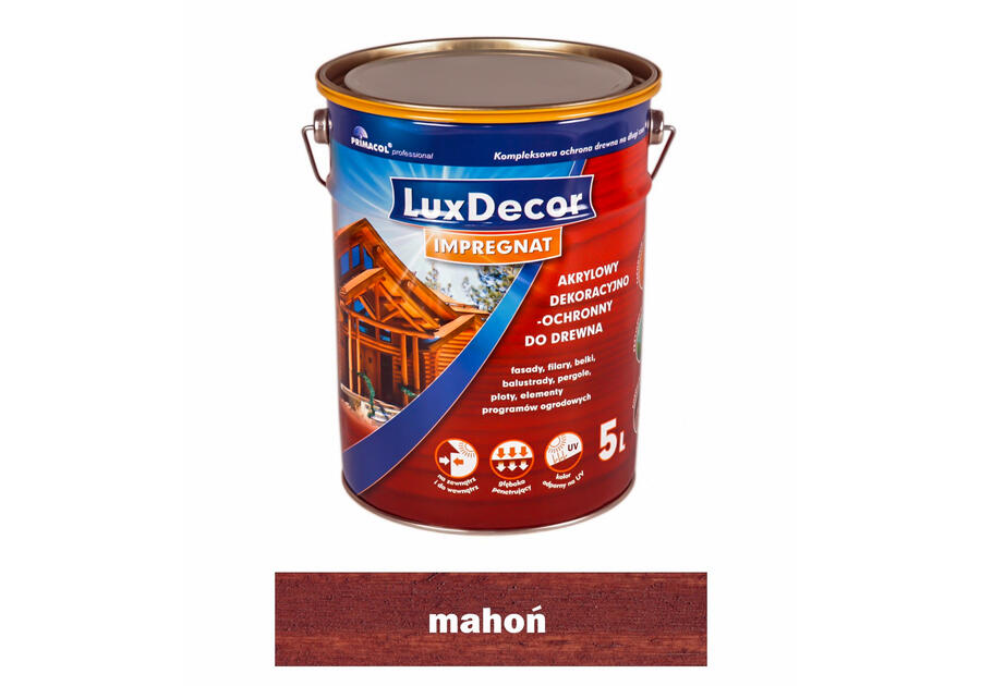 Zdjęcie: Imregnat do drewna mahoń 5 L LUXDECOR